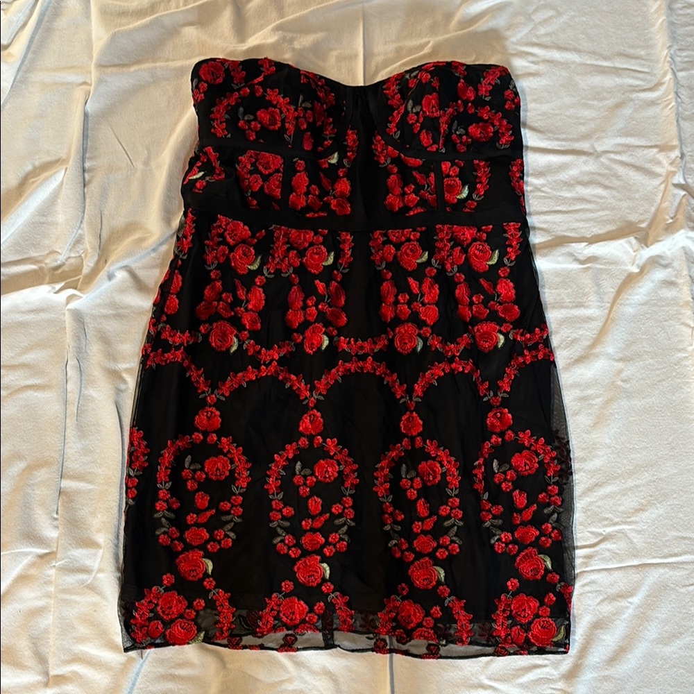 City Chic Black and Red Strapless  Dress. Beautiful